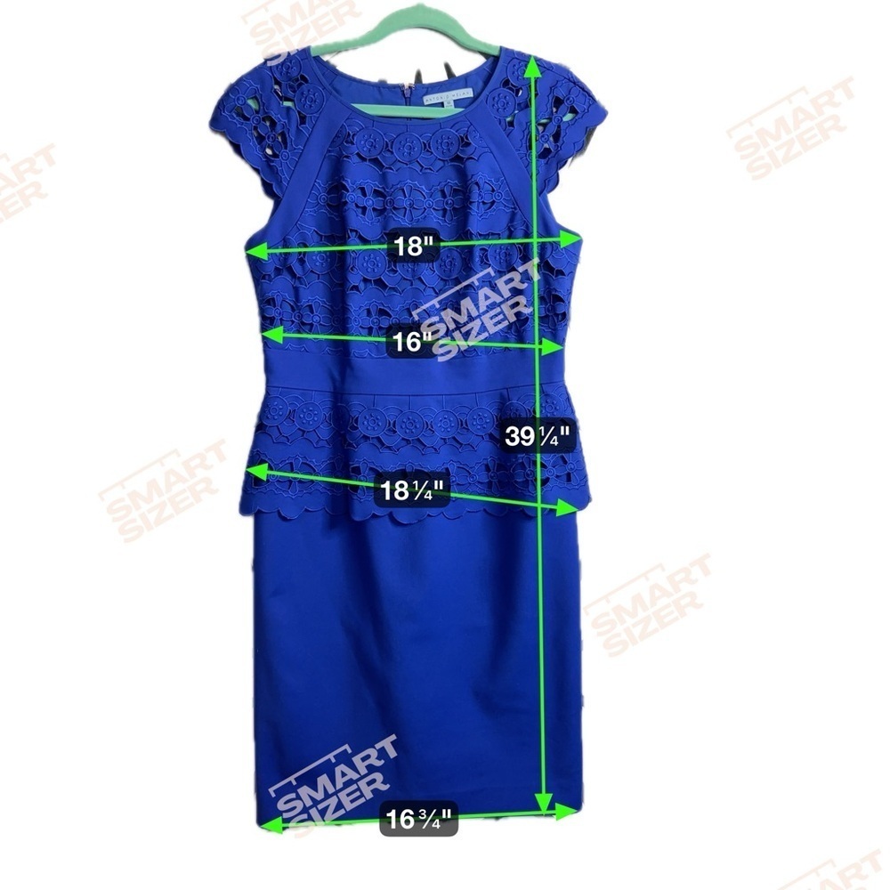 Antonio Melani Cobalt Blue Cocktail Dress w/ Laser Cutouts & Cap Sleeves – Sz 10 - Picture 14 of 14